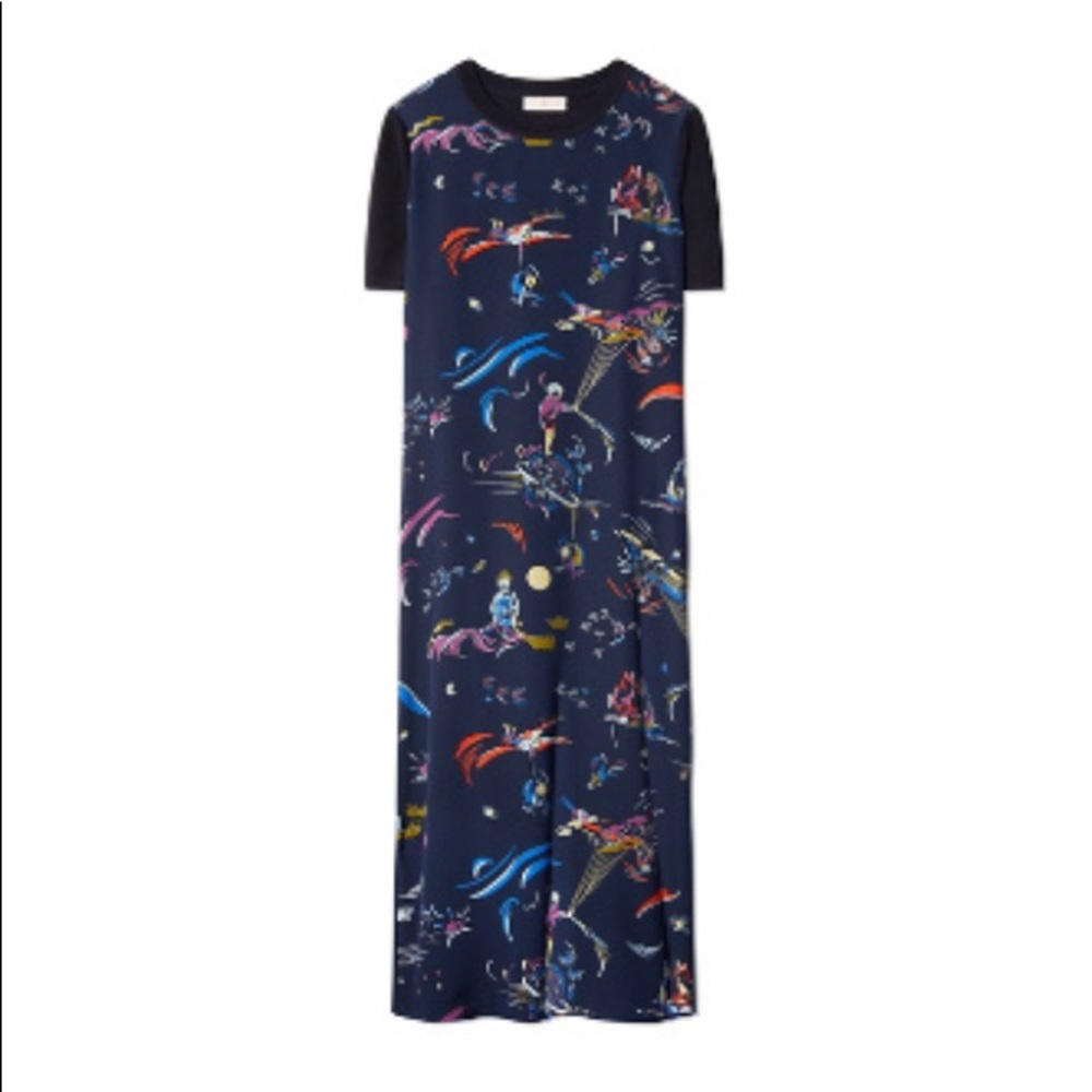 Tory burch silk wool midi dress